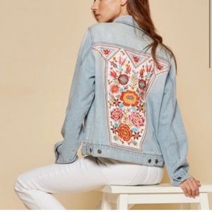 Savannah Jane Floral embroidered Jean Jacket